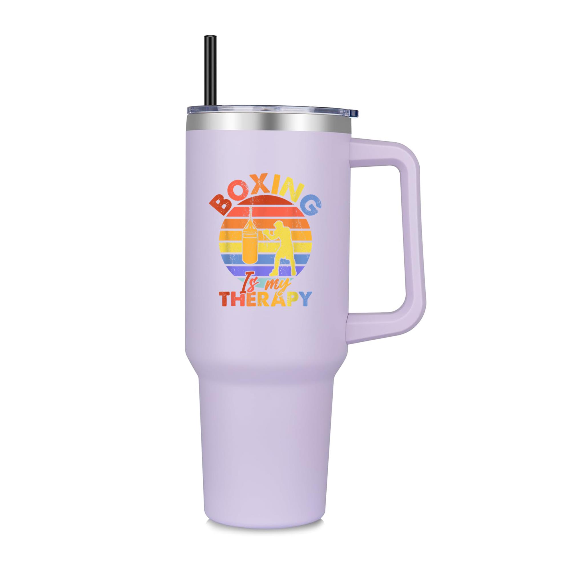 Boxing Is My Therapy 40oz Stainless Steel Tumbler - Image 2