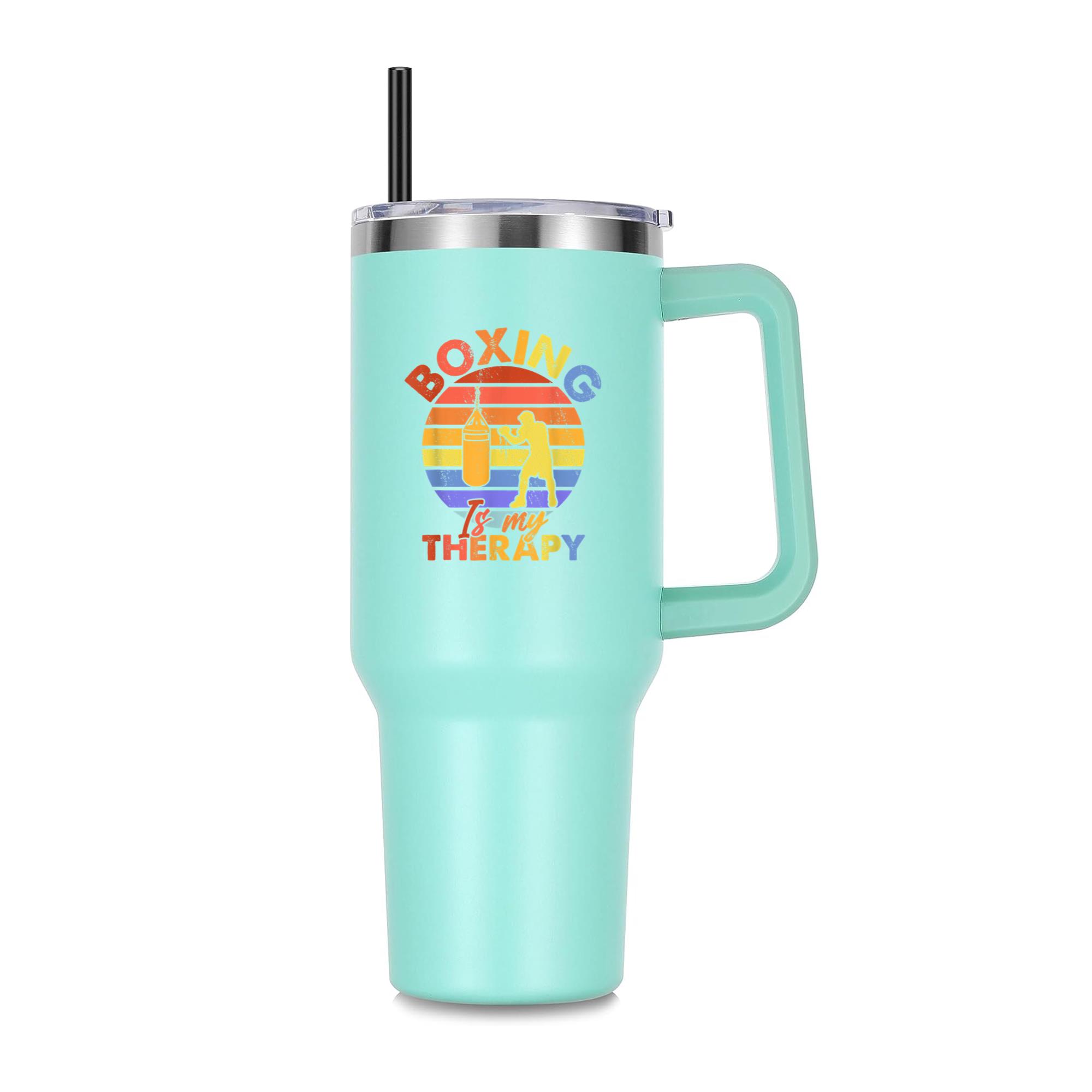 Boxing Is My Therapy 40oz Stainless Steel Tumbler - Image 3
