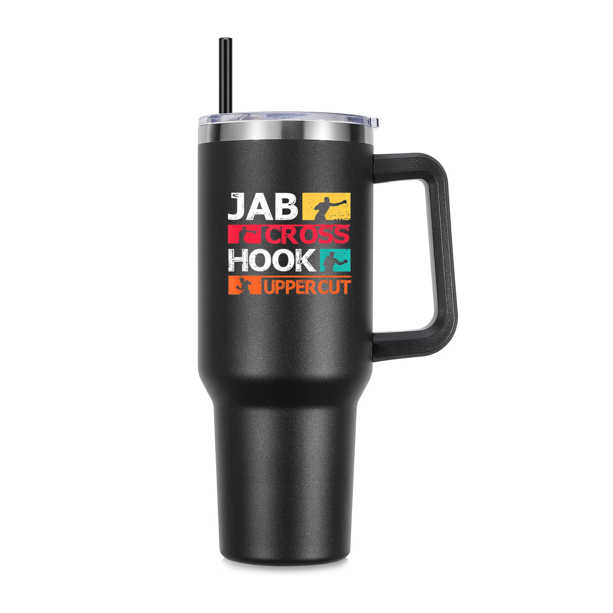 Boxing Jab Cross Hook Uppercut 40oz Stainless Steel Tumbler - Image 4