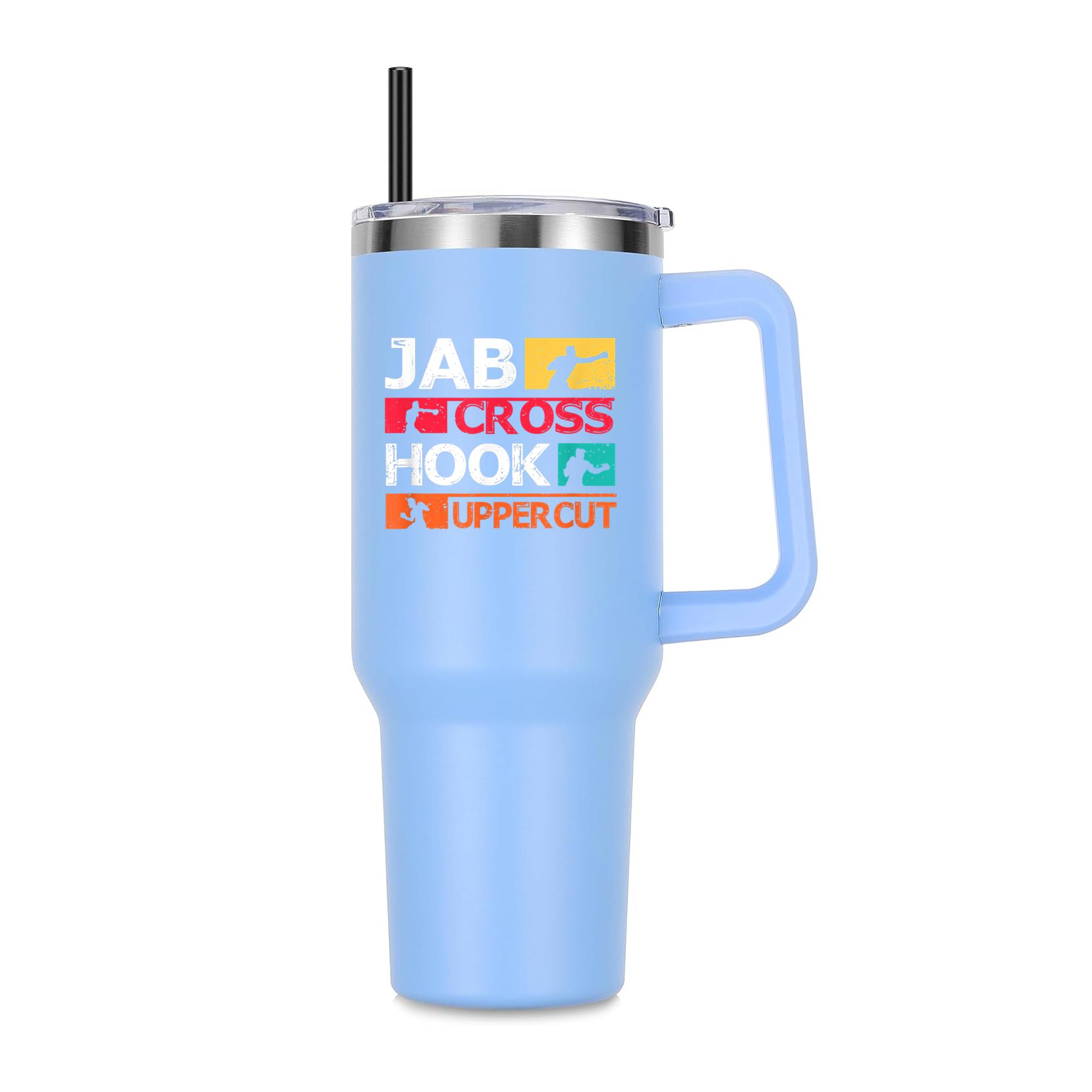 Boxing Jab Cross Hook Uppercut 40oz Stainless Steel Tumbler