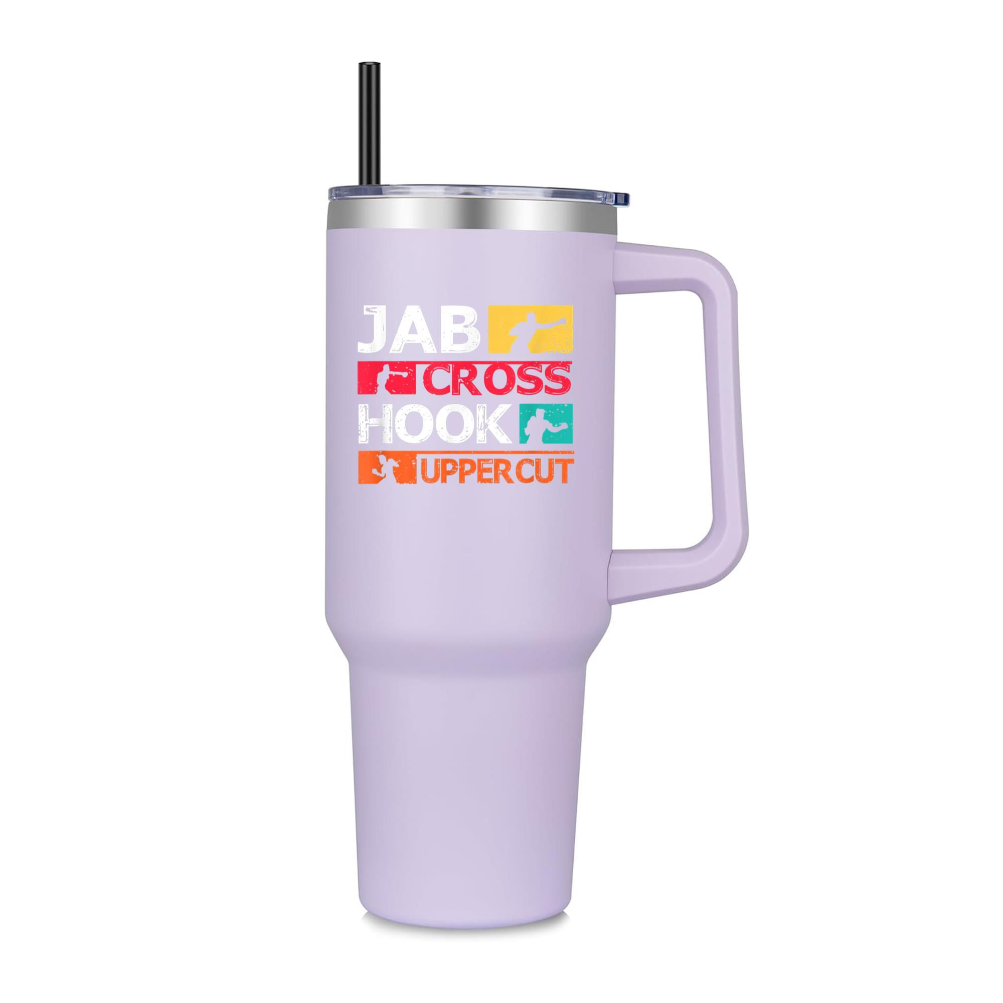 Boxing Jab Cross Hook Uppercut 40oz Stainless Steel Tumbler - Image 2