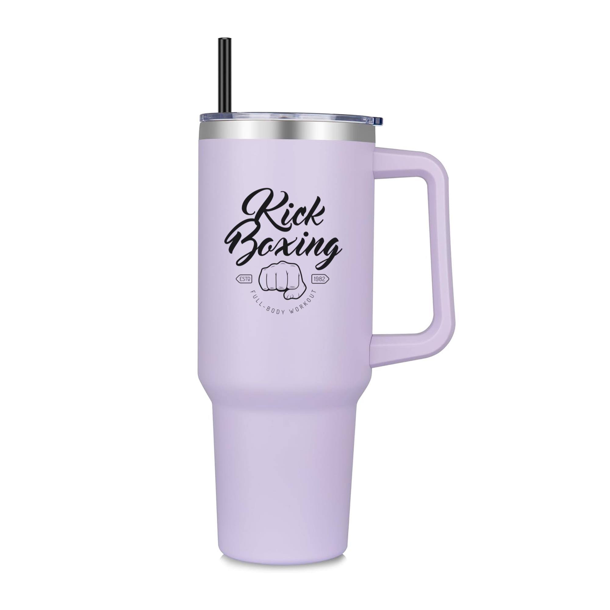 Boxing Kickboxing Fight Logo Emblem 40oz Stainless Steel Tumbler - Image 2
