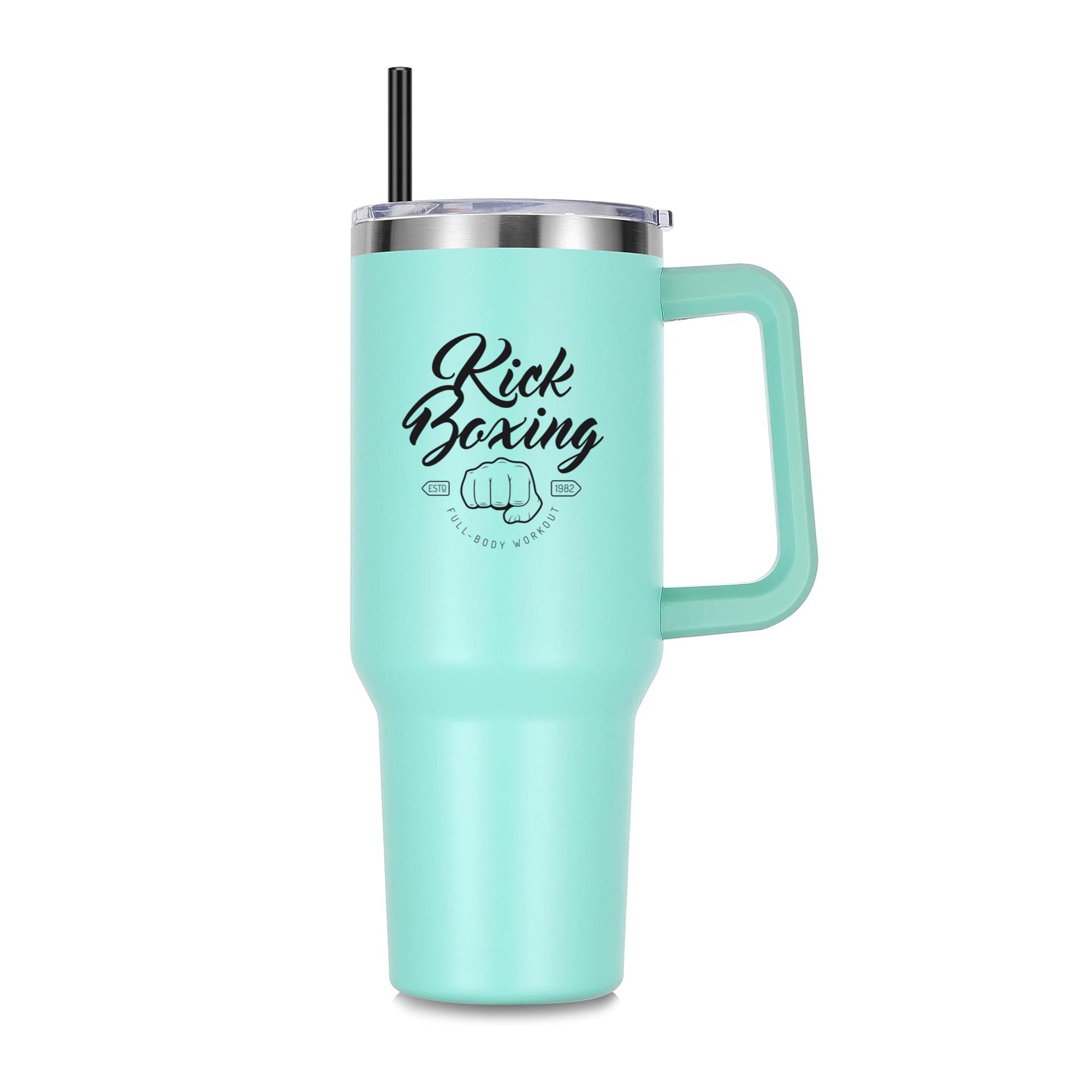 Boxing Kickboxing Fight Logo Emblem 40oz Stainless Steel Tumbler - Image 3