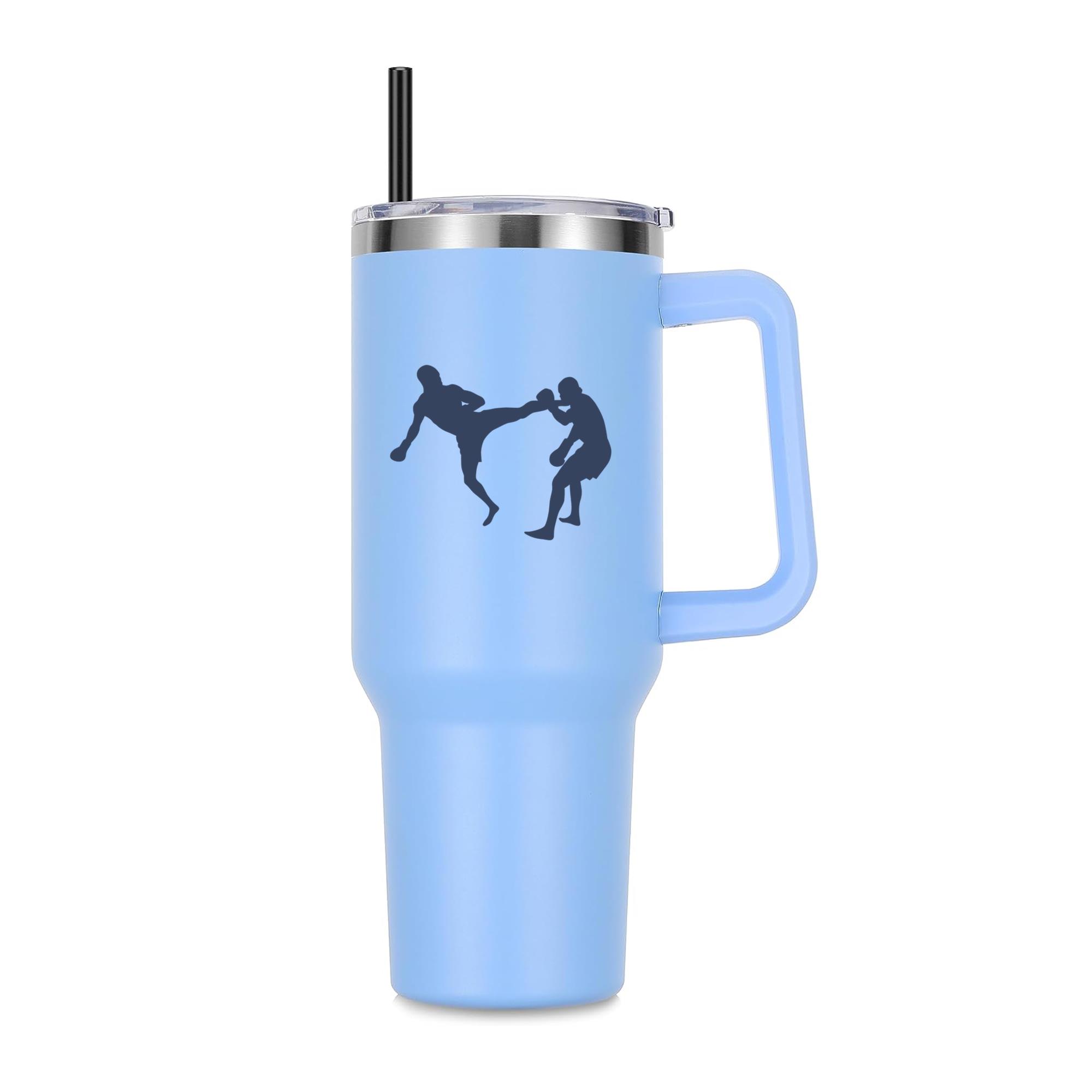 Boxing Kickboxing Fight Silhouette 40oz Stainless Steel Tumbler