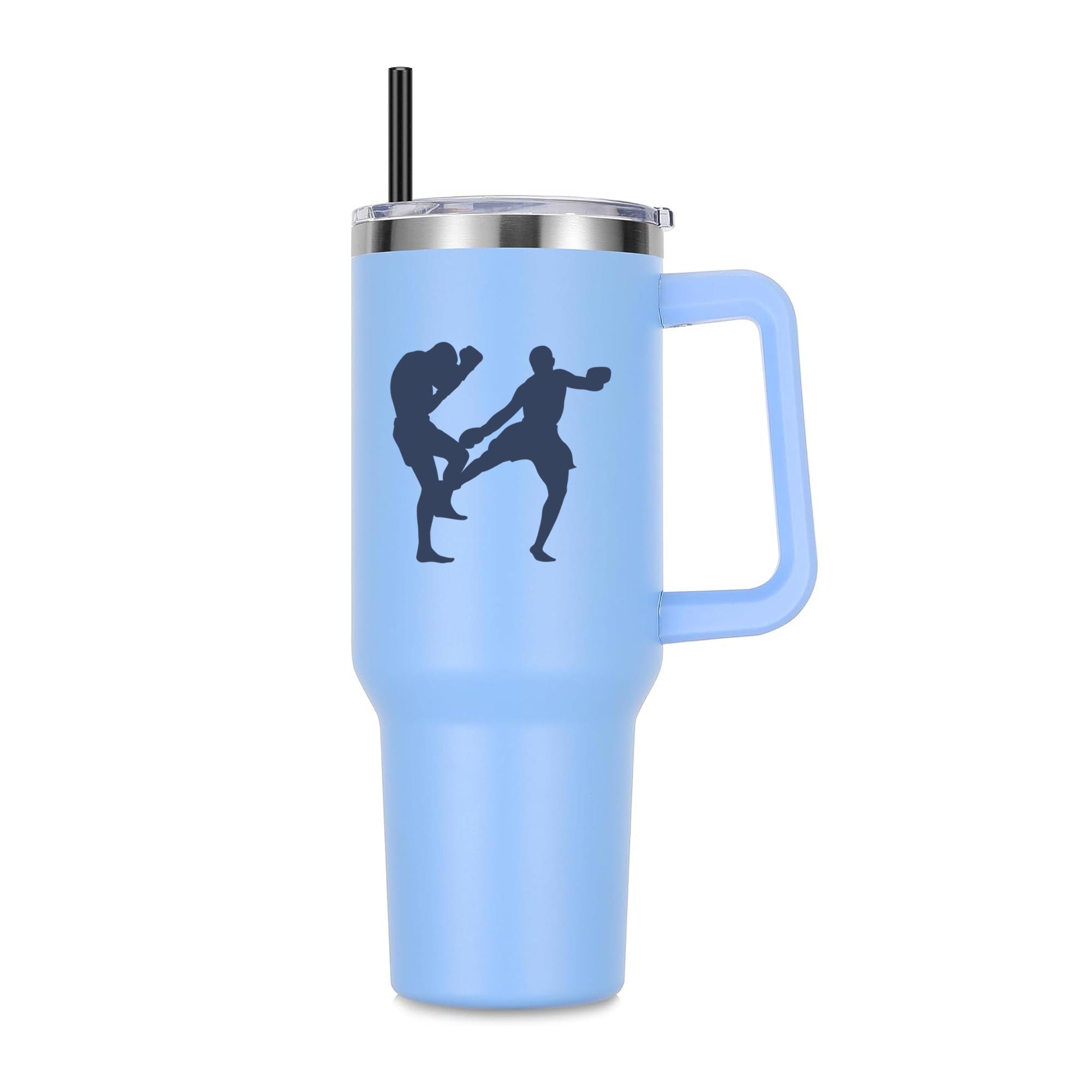 Boxing Kickboxing Sport Silhouette 40oz Stainless Steel Tumbler