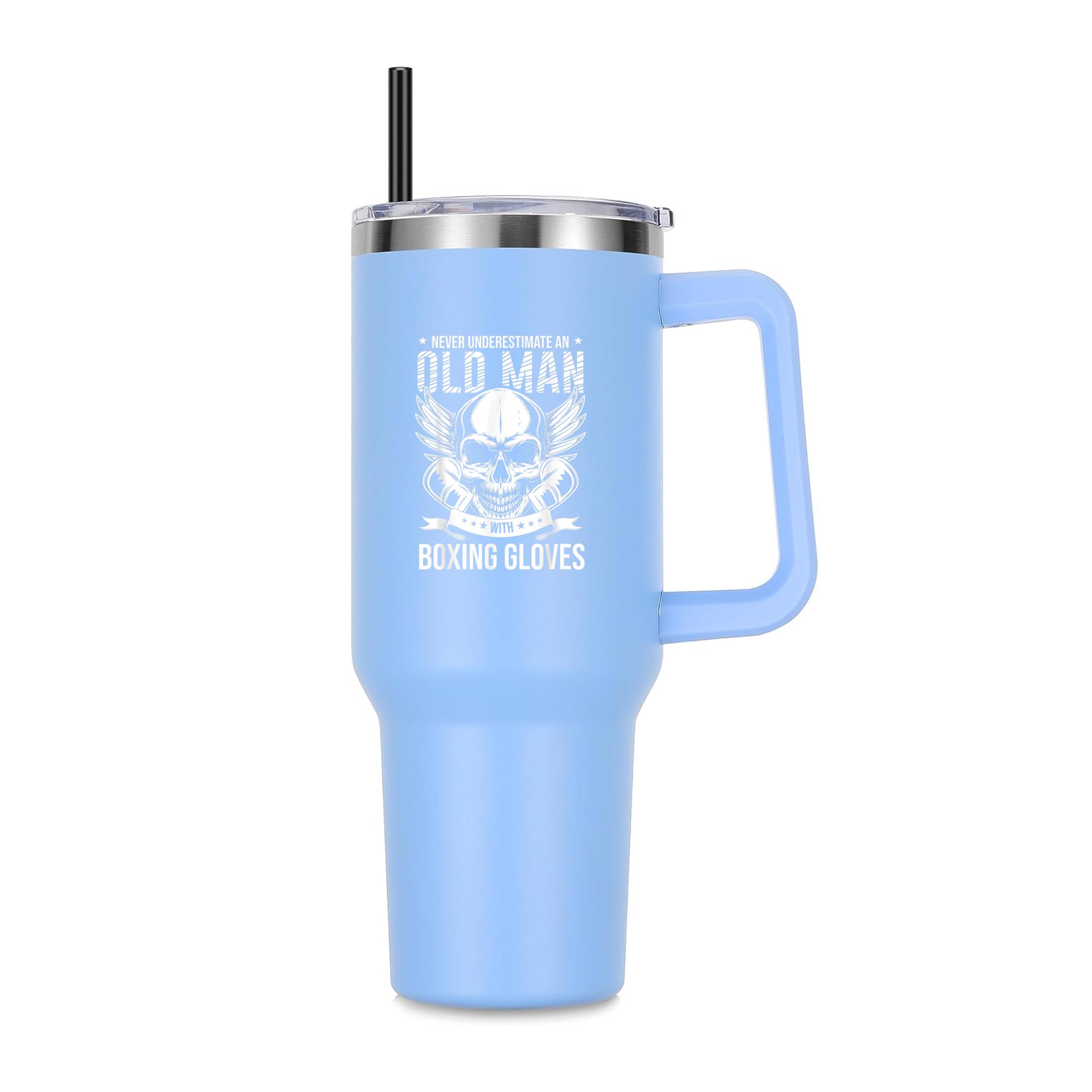 Boxing Never Underestimate An Old Man With Boxing Gloves 40oz Stainless Steel Tumbler
