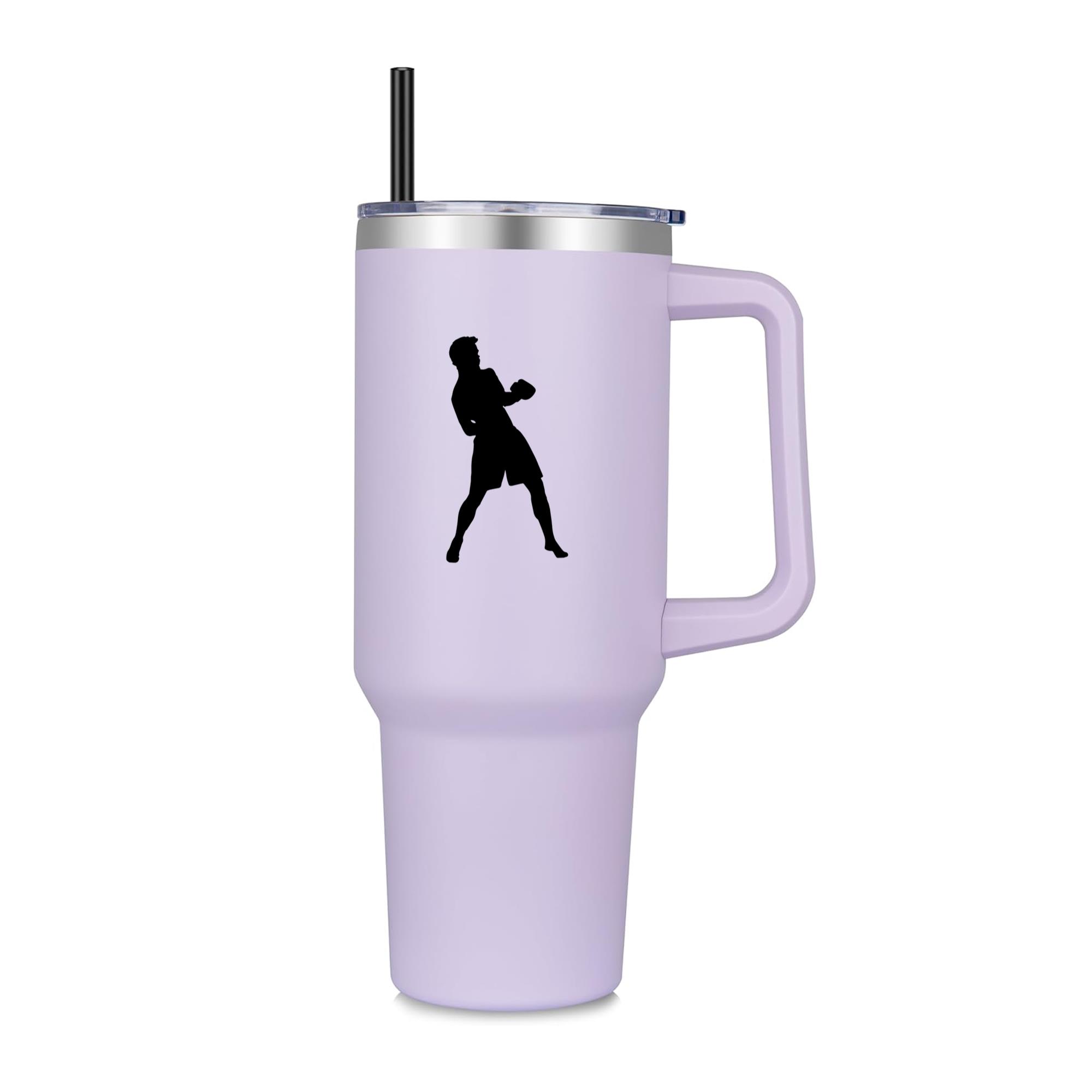 Boxing Player Dodge Silhouette 40oz Stainless Steel Tumbler - Image 2