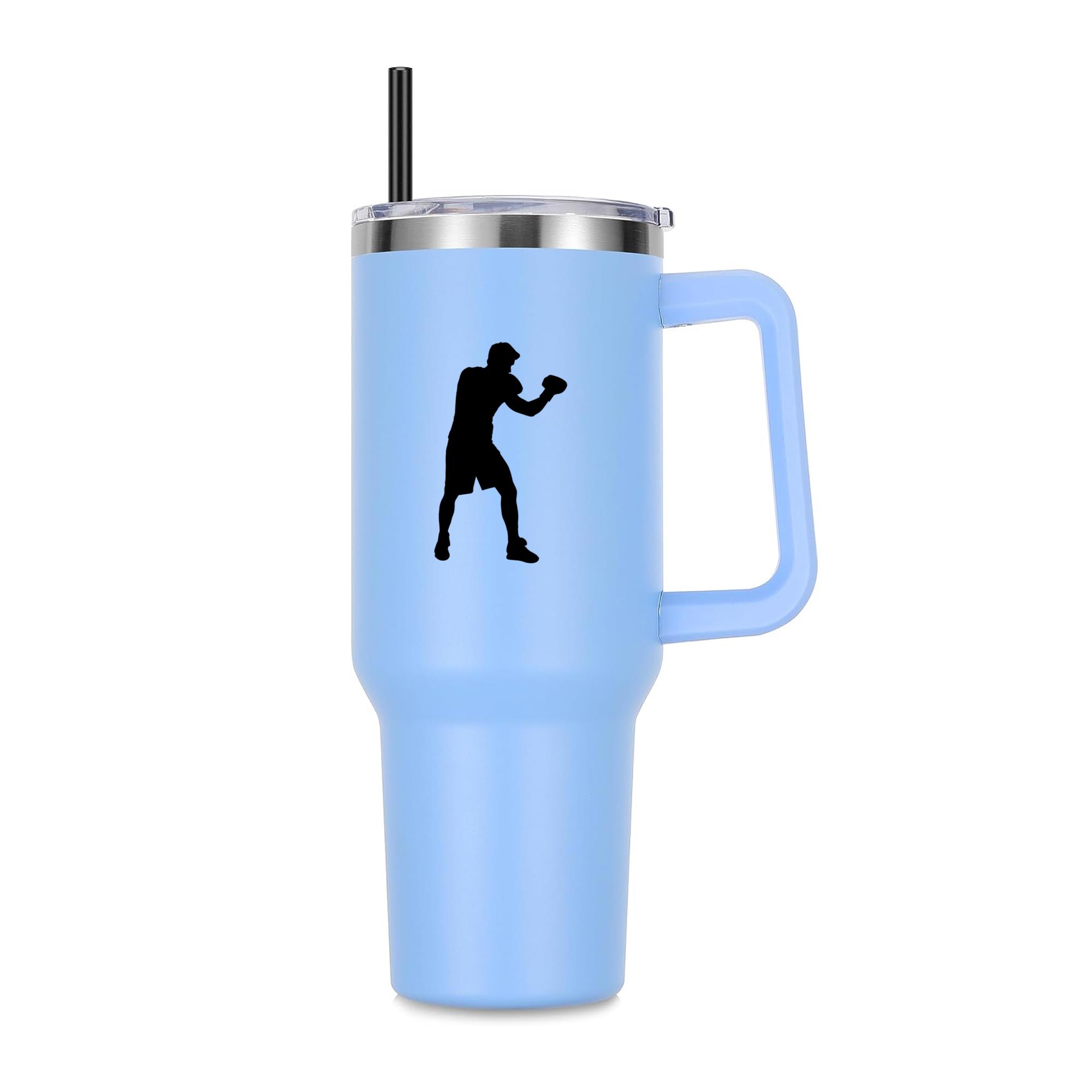 Boxing Player Guard Silhouette 40oz Stainless Steel Tumbler