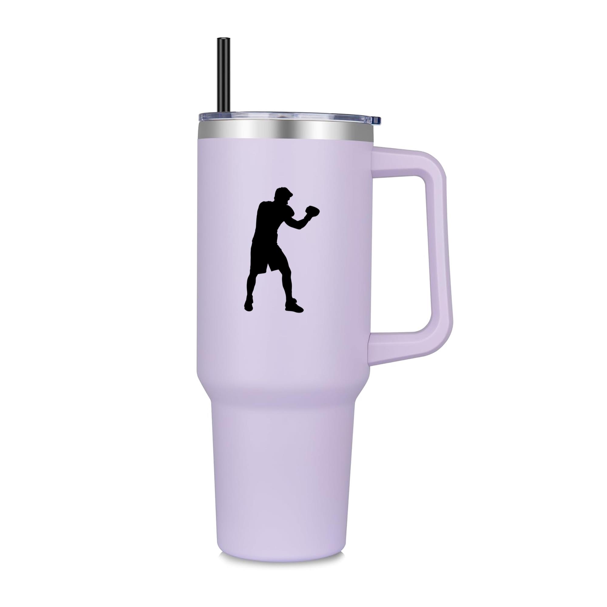 Boxing Player Guard Silhouette 40oz Stainless Steel Tumbler - Image 2