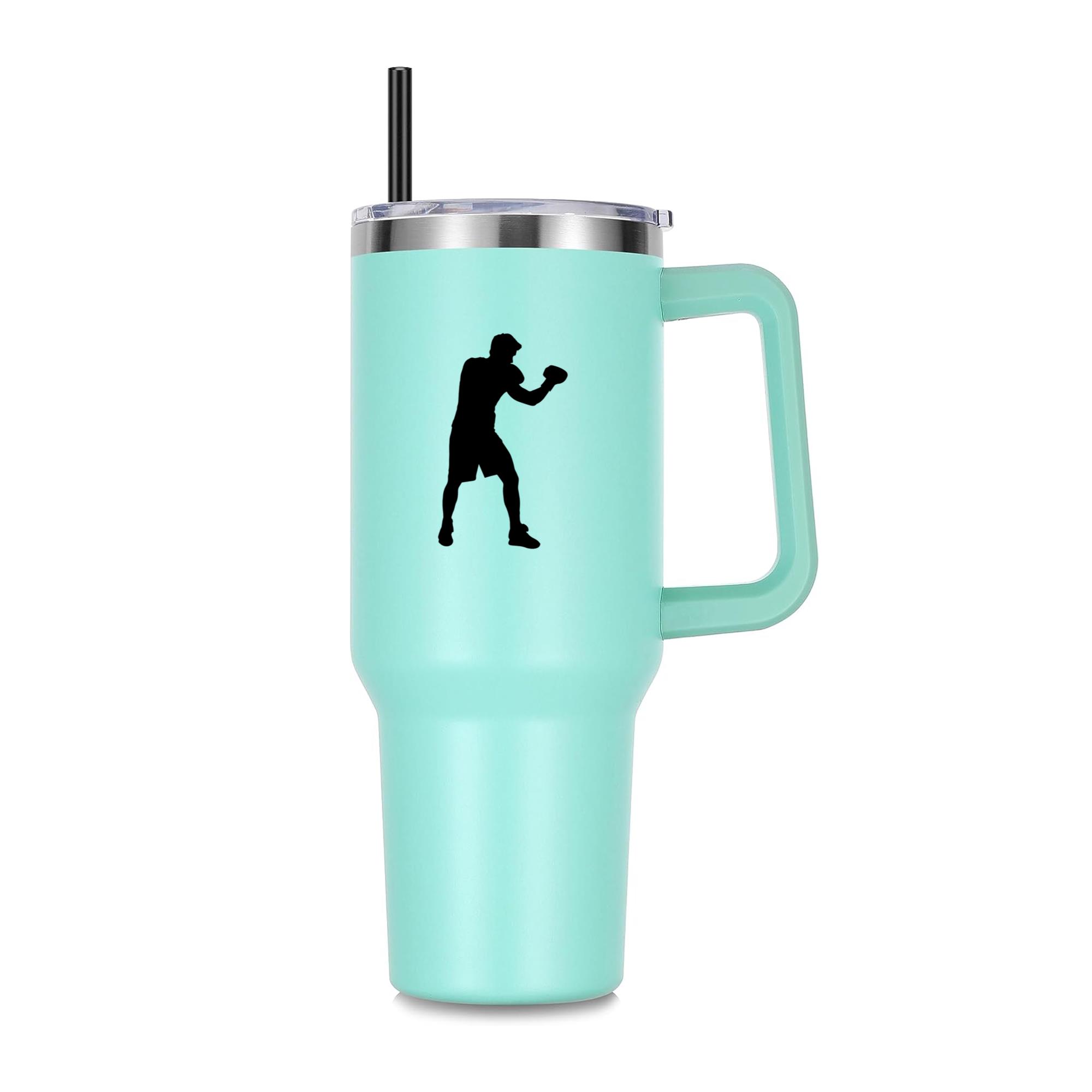 Boxing Player Guard Silhouette 40oz Stainless Steel Tumbler - Image 3
