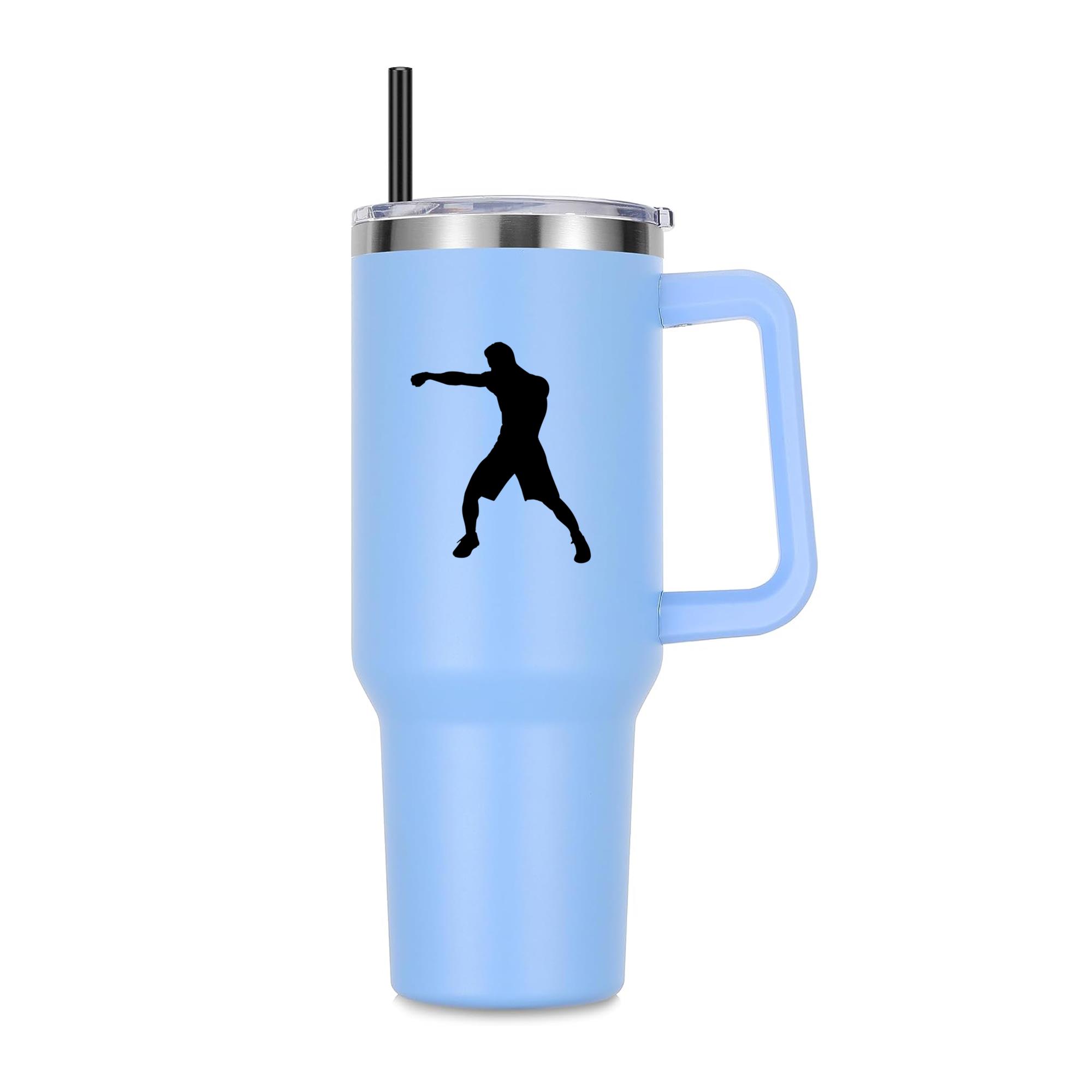 Boxing Player Punch Silhouette 40oz Stainless Steel Tumbler