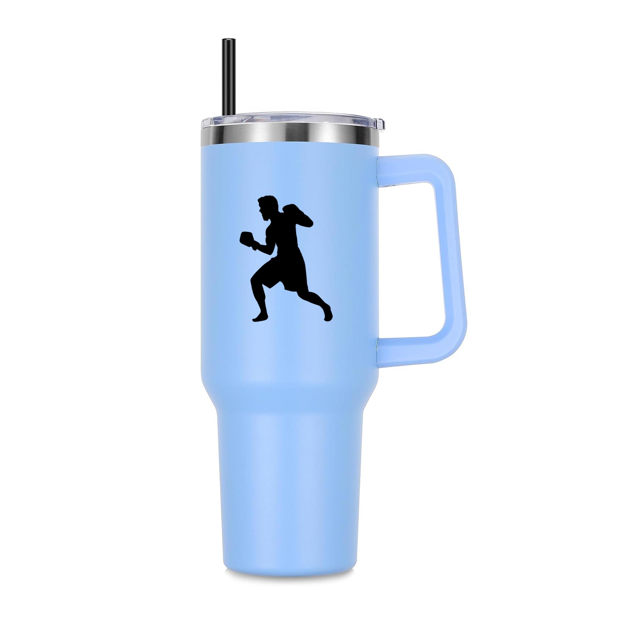 Boxing Player Uppercut Silhouette 40oz Stainless Steel Tumbler