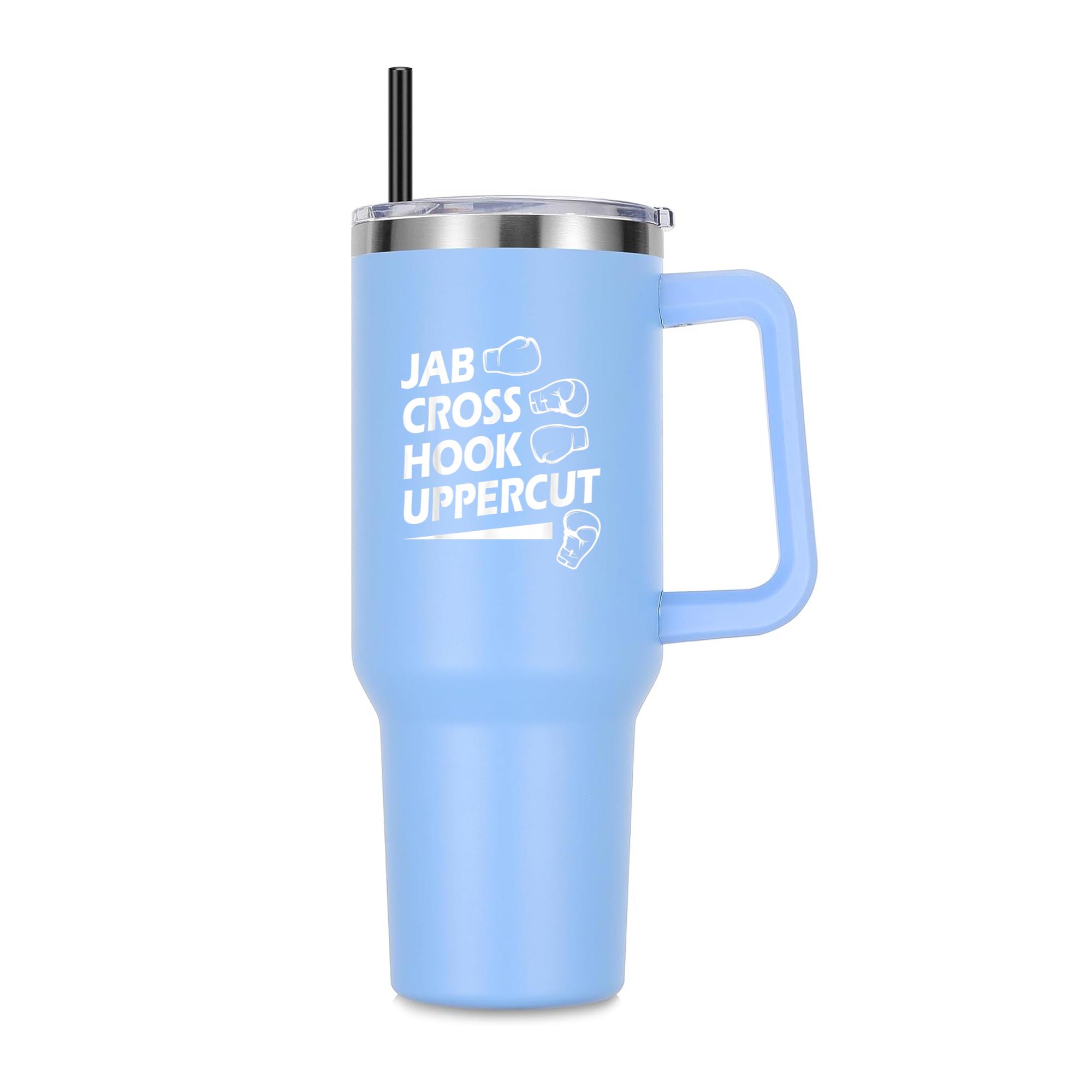 Boxing Sport Jab Cross Hook Uppercut 40oz Stainless Steel Tumbler