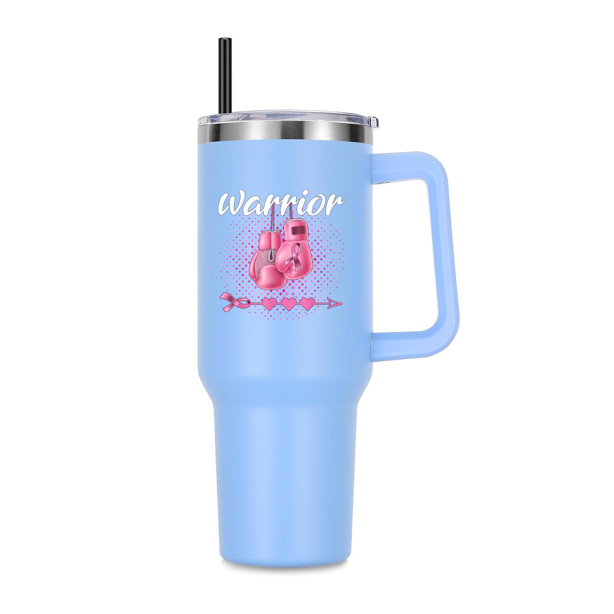 Breast Cancer Awareness Pink Boxing Gloves Warrior 40oz Stainless Steel Tumbler