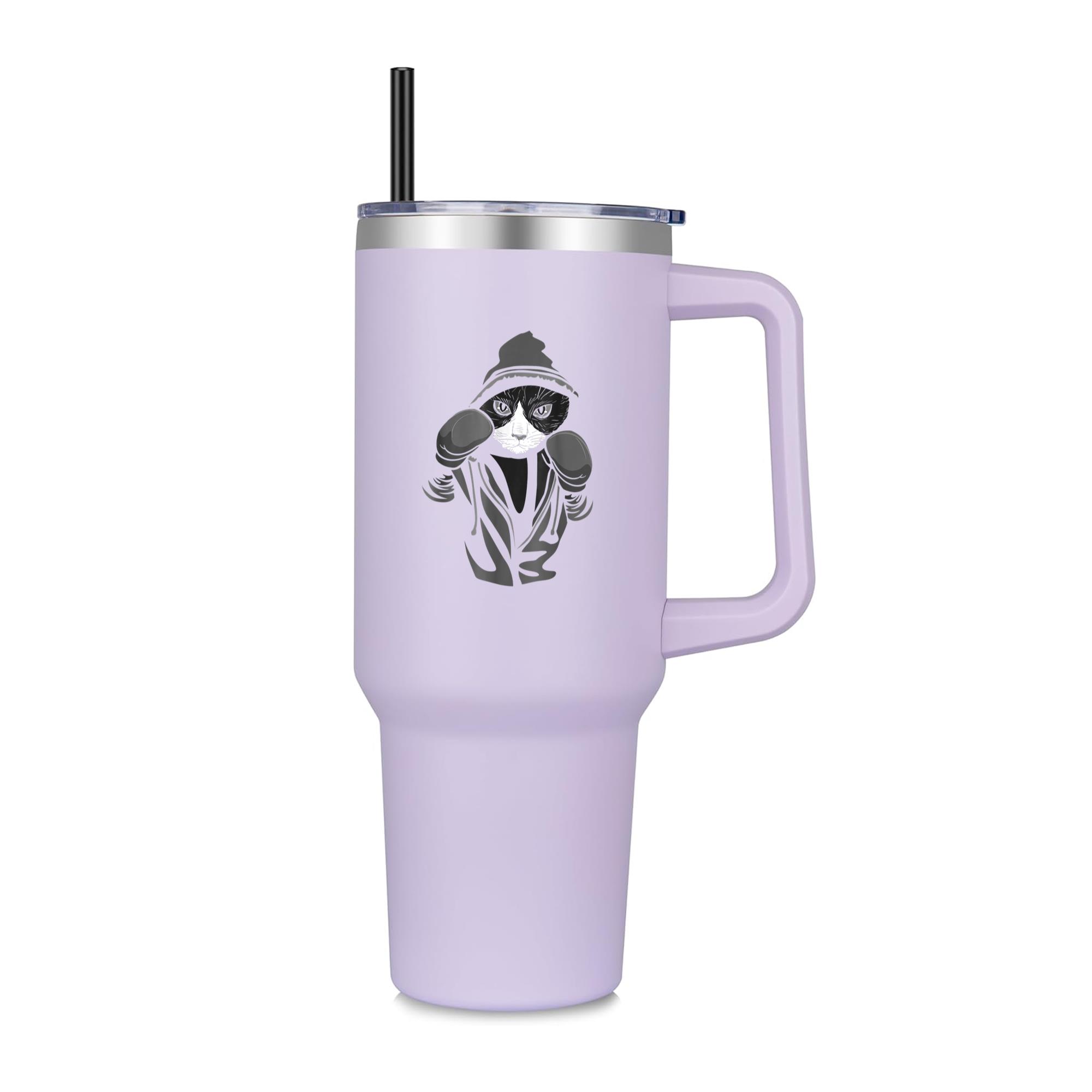 Cat Boxing 40oz Stainless Steel Tumbler - Image 2