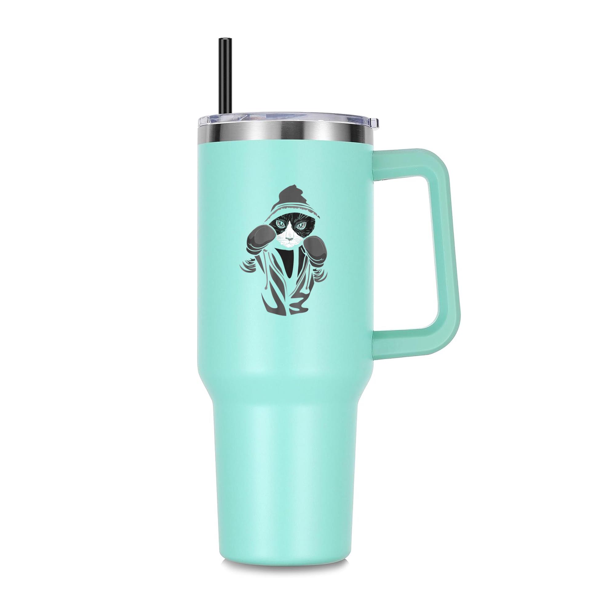 Cat Boxing 40oz Stainless Steel Tumbler - Image 3