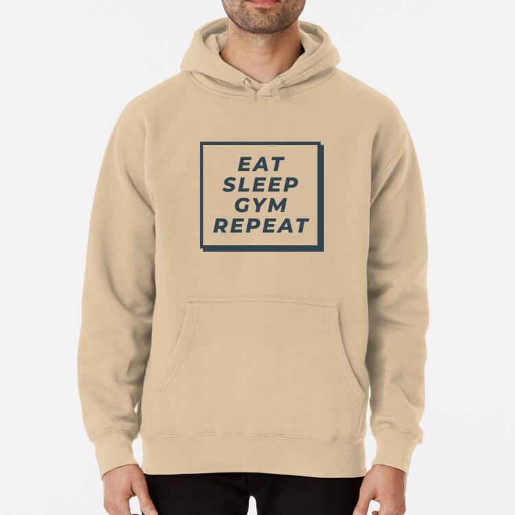 Eat Sleep Gym Repeat Phrase Workout Classic Unisex Hoodie
