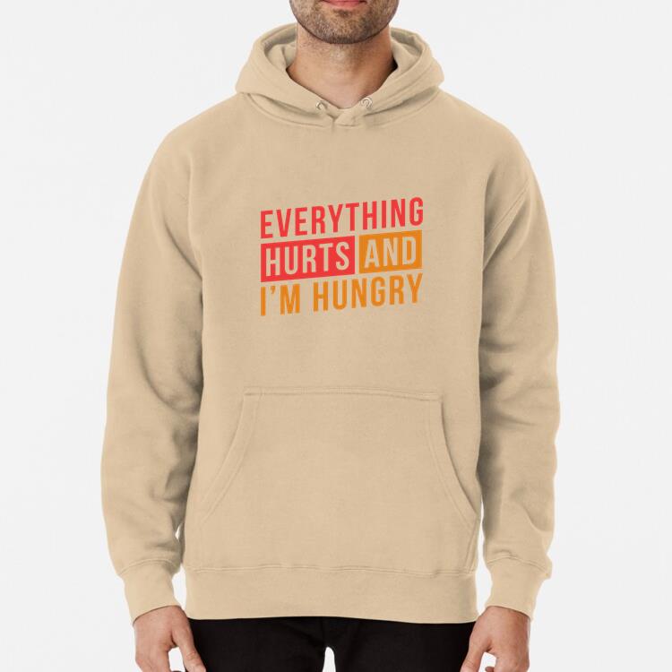 Everything Hurts Workout Lettering Phrase Classic Unisex Hoodie