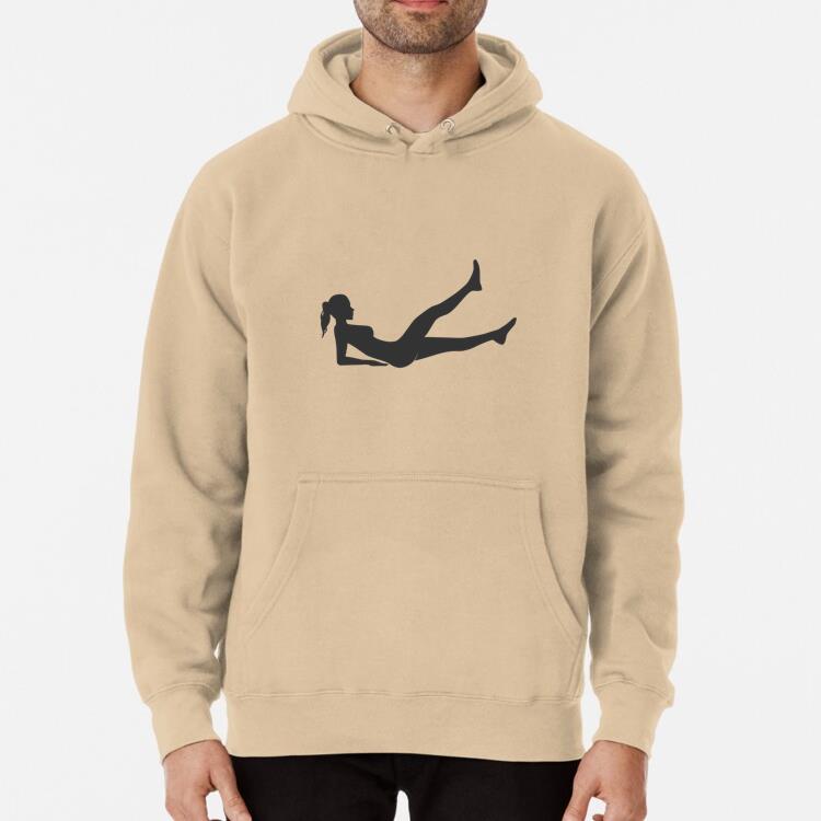 Fitness Woman Silhouette Lifting Legs Classic Unisex Hoodie