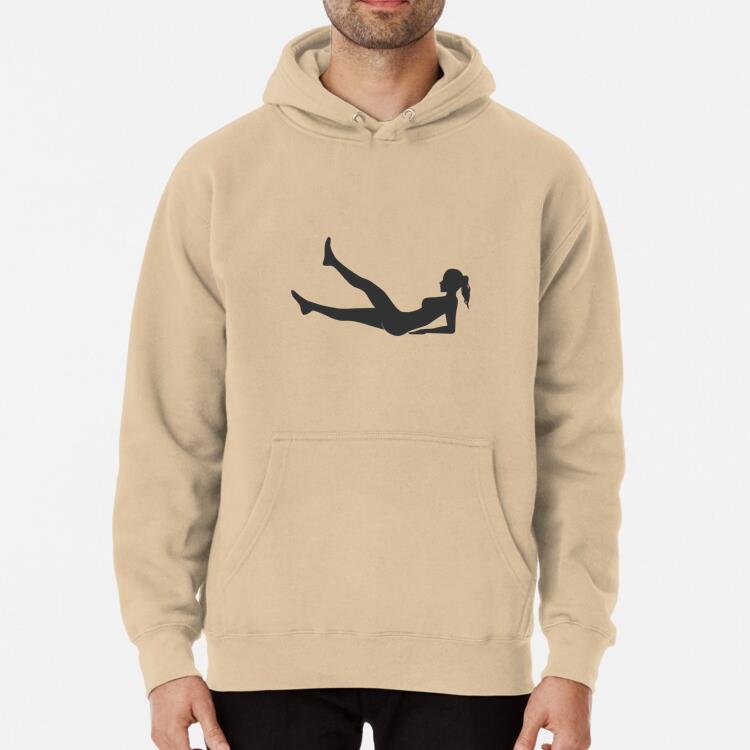 Fitness Woman Silhouette Lifting Legs In Gray Classic Unisex Hoodie