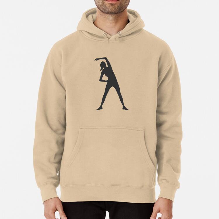 Fitness Woman Silhouette Streching Classic Unisex Hoodie