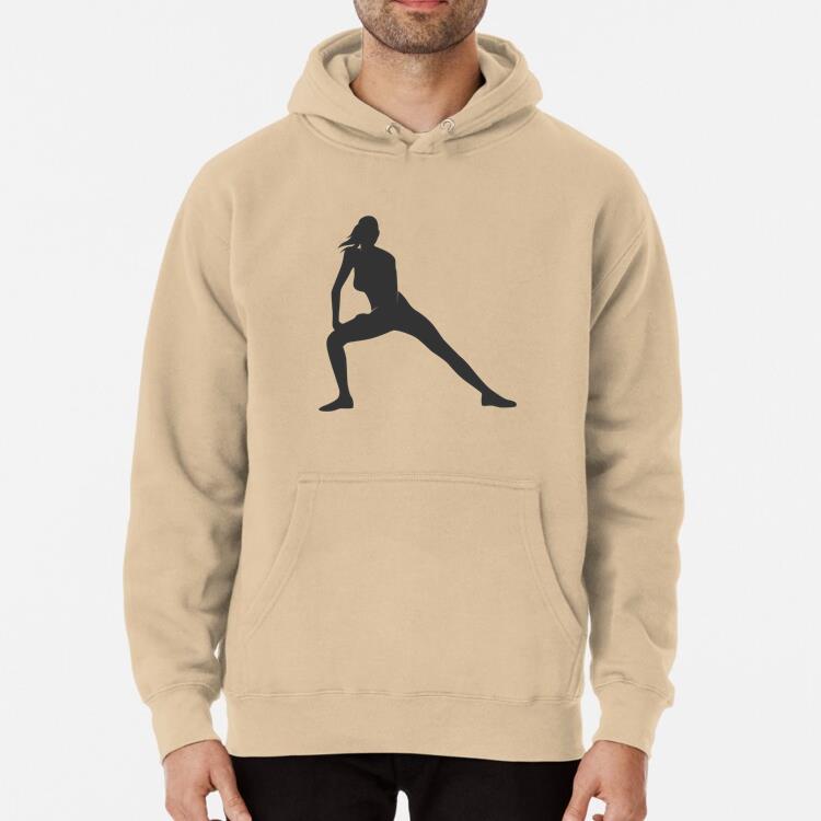 Fitness Woman Silhouette Streching Legs Classic Unisex Hoodie