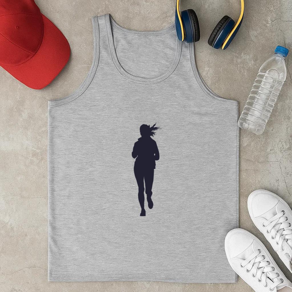 Girl Marathon Running Silhouette Classic Unisex Tank Top