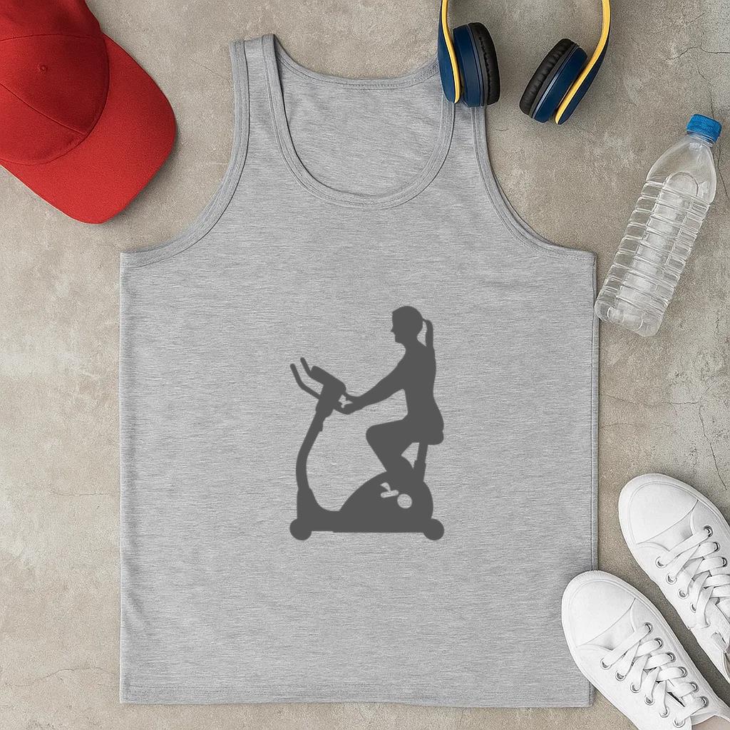 Girl On Spin Bike Icon Classic Unisex Tank Top