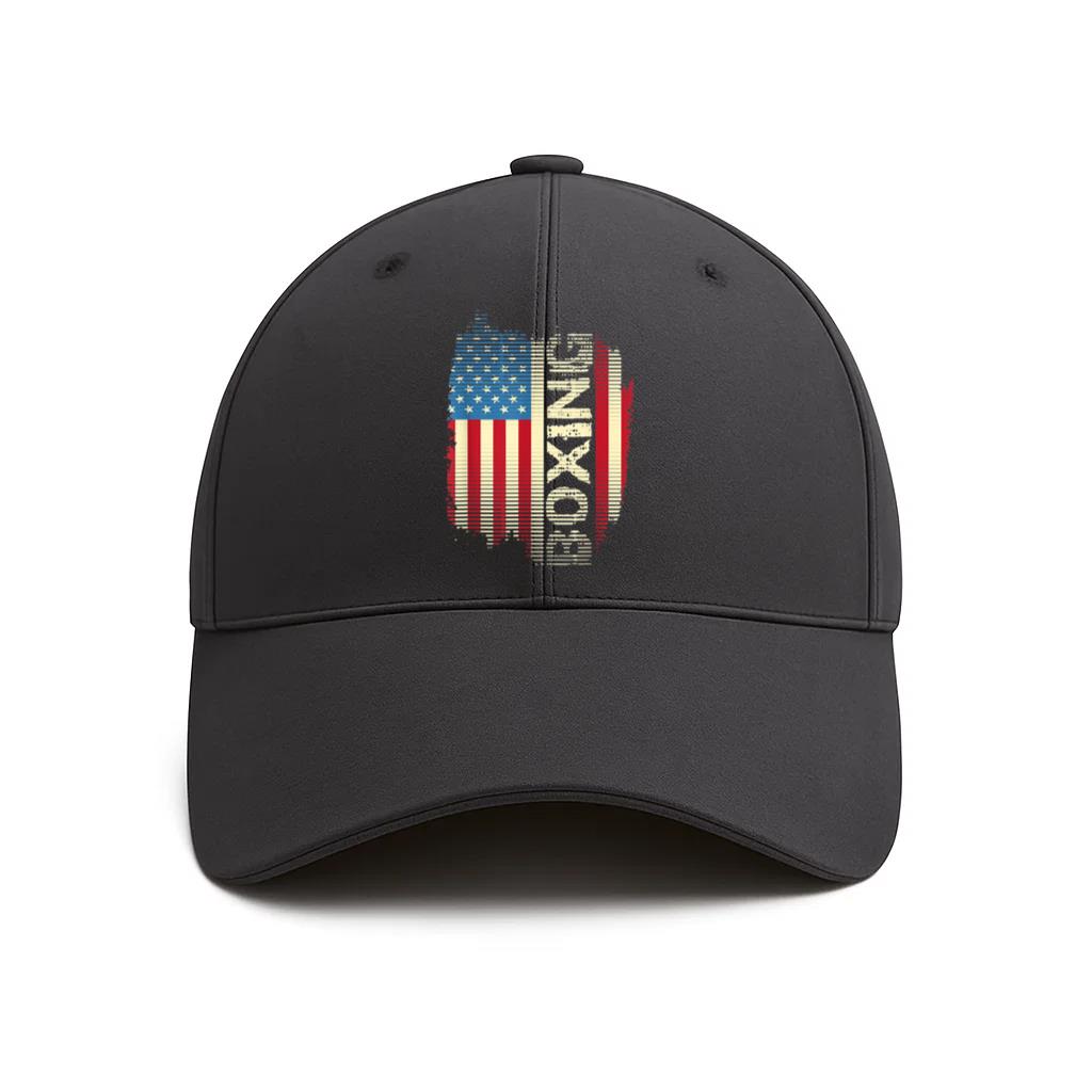 Patriotic USA Flag Boxing Cotton Twill Cap 