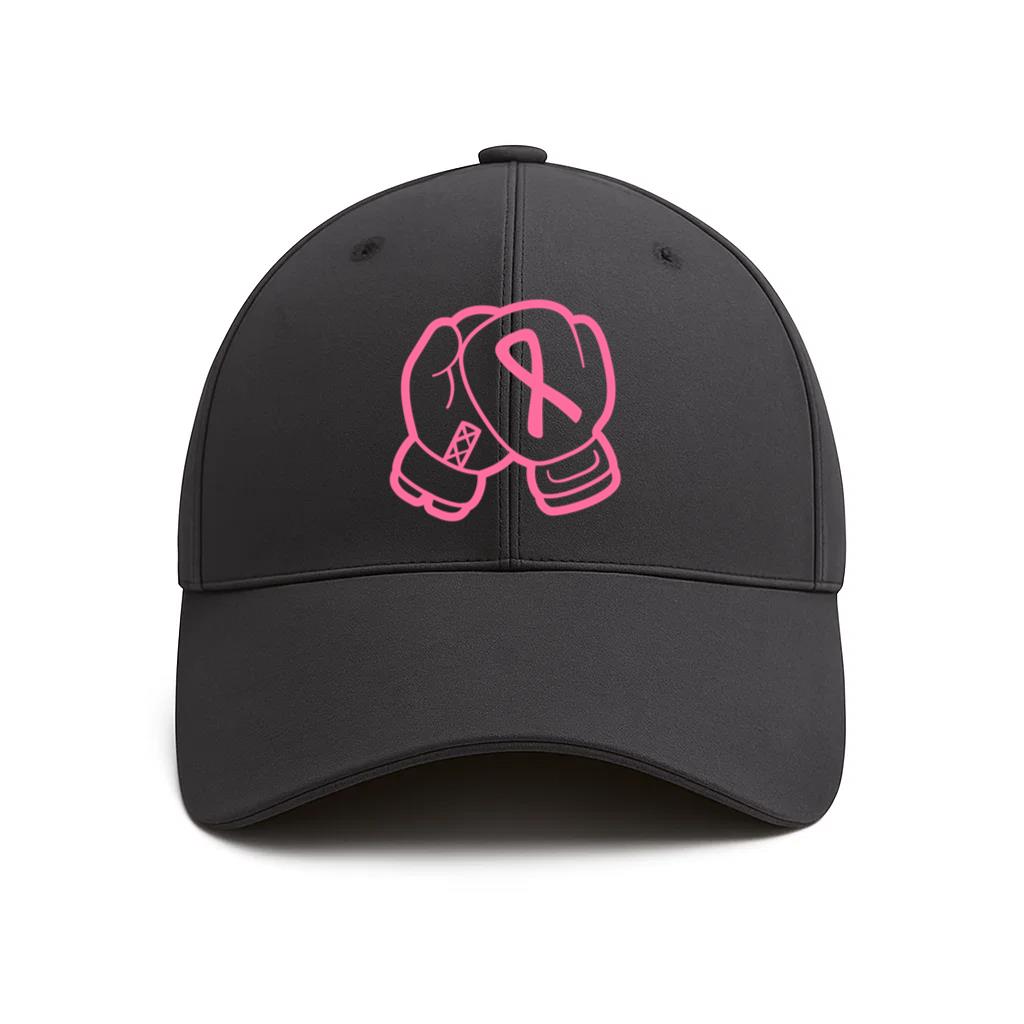 Pink Boxing Glove With A Pink Ribbon Cotton Twill Cap 