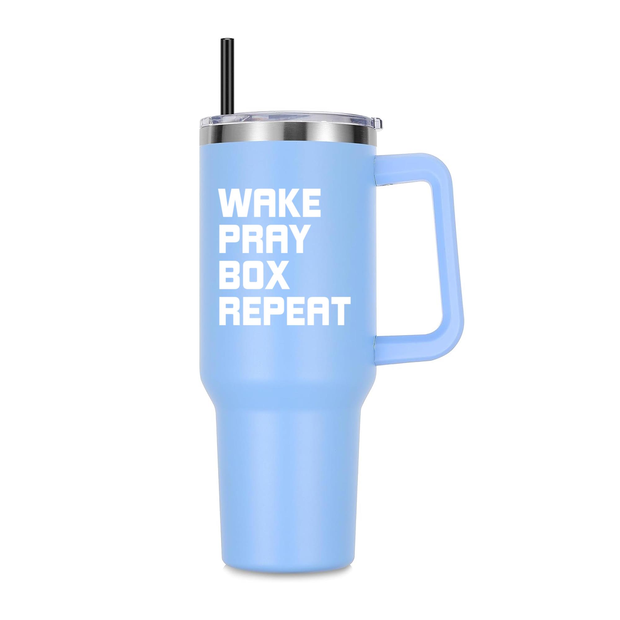 Wake Pray Box Repeat Boxing 40oz Stainless Steel Tumbler