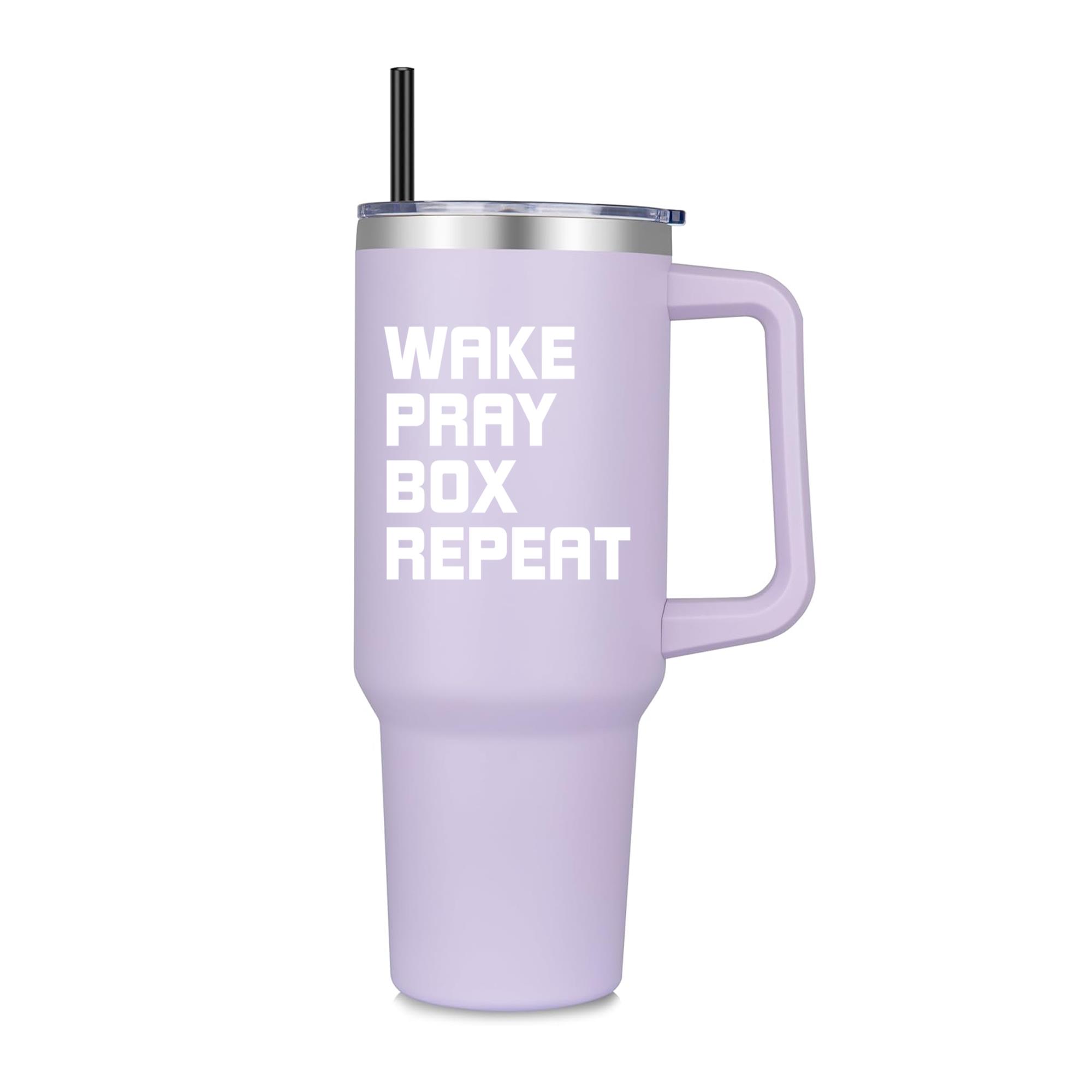 Wake Pray Box Repeat Boxing 40oz Stainless Steel Tumbler - Image 2