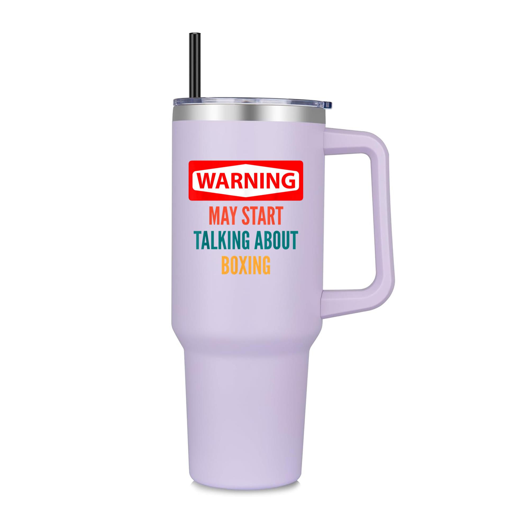 Warning May Start Talking About Boxing 40oz Stainless Steel Tumbler - Image 2