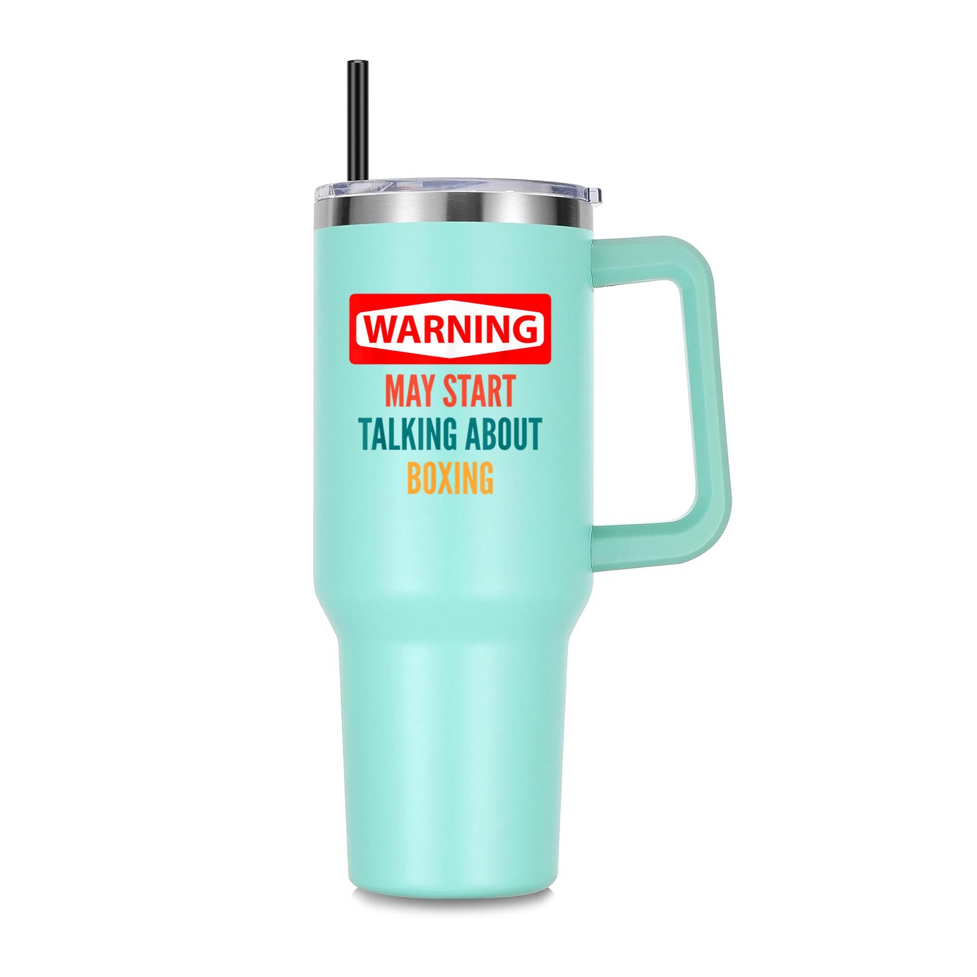 Warning May Start Talking About Boxing 40oz Stainless Steel Tumbler - Image 3