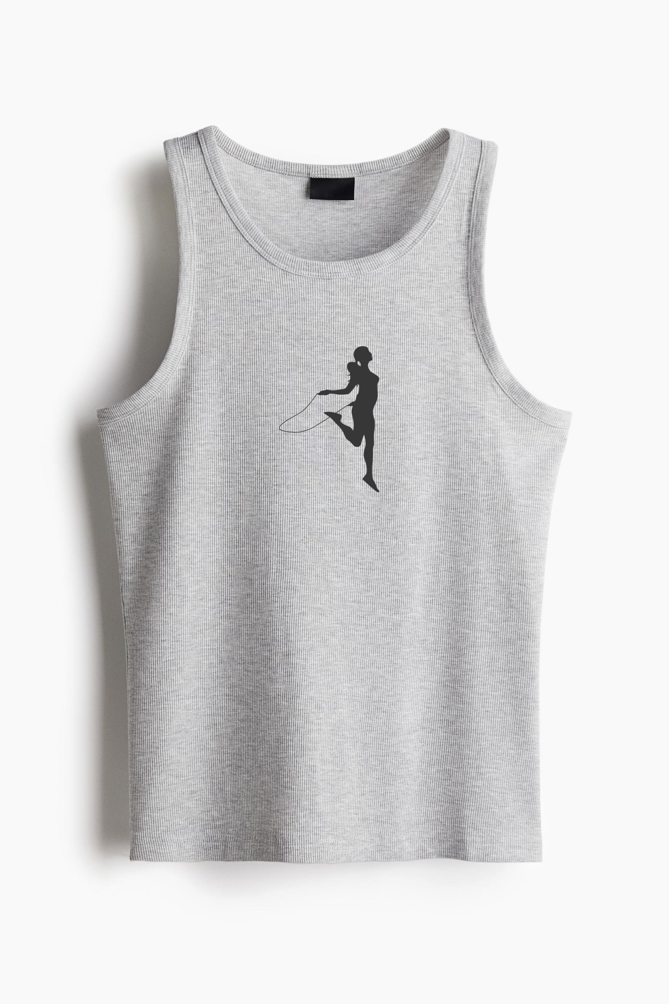 Woman Jumping Rope Silhouette Classic Unisex Tank Top